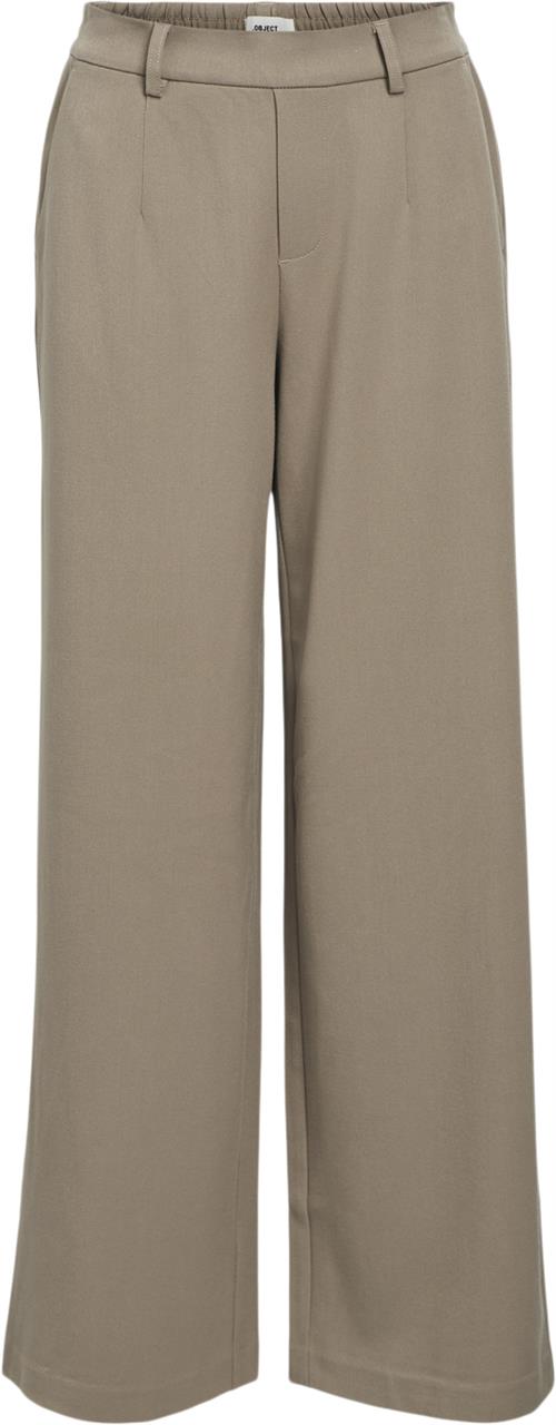 Se Object Objlisa Wide Pant Noos Kvinde Desert Taupe/col Bukser Med Brede Ben Str 34 - hos Magasin ved Magasin