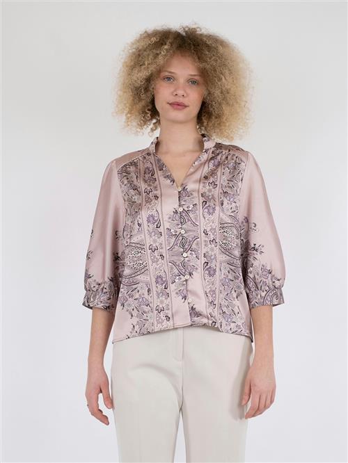 Se Neo Noir Roselle Paisley Border Blouse Kvinde Dusty Rose Langærmede Bluser Str 42 - hos Magasin ved Magasin