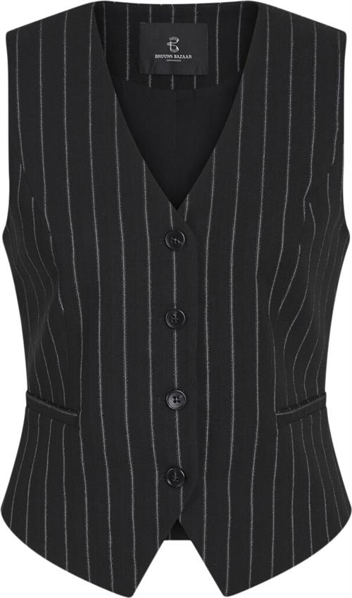 Bruuns Bazaar Decumariabbbielle Waistcoat Kvinde Black With Lurex Blazere Str 42 - Polyester hos Magasin