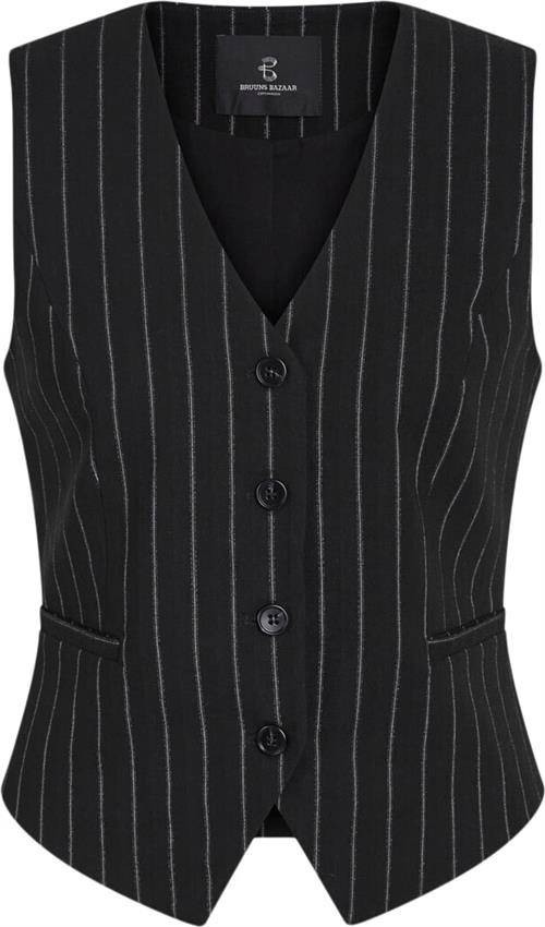 Bruuns Bazaar Decumariabbbielle Waistcoat Kvinde Black With Lurex Blazere Str 36 - Polyester hos Magasin