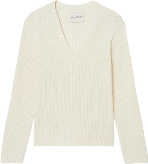 Se Marc O’Polo Pullover, Longsleeve, Vneck Kvinde White Cotton Sweaters Str XL - hos Magasin ved Magasin