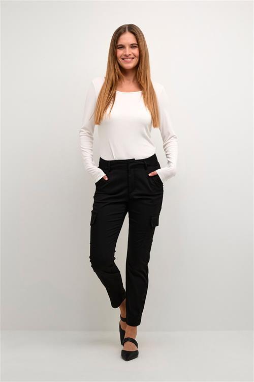 Kaffe Kalea Pocket Pants Kvinde Black Deep Bukser Med Smalle Ben Str 46 - hos Magasin