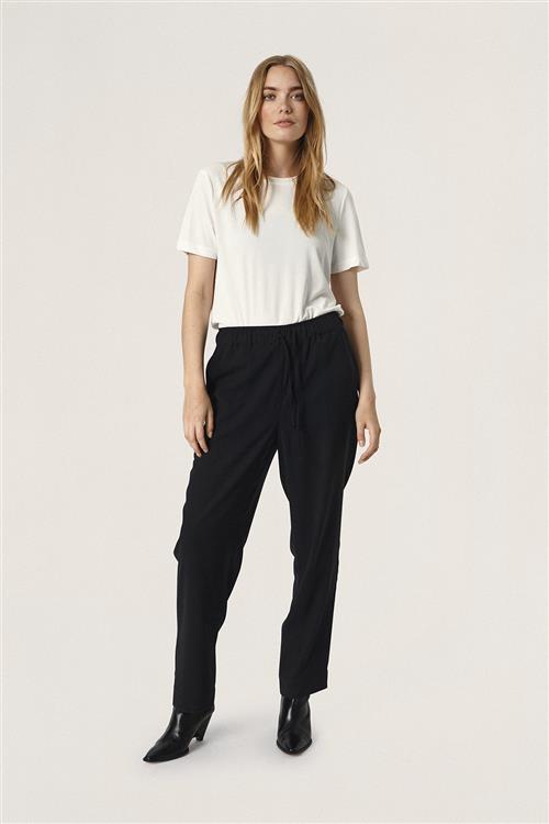 Soaked in Luxury Slshirley Tapered Pants Kvinde Sort Bukser Med Lige Ben Casual Fit Str L - hos Magasin