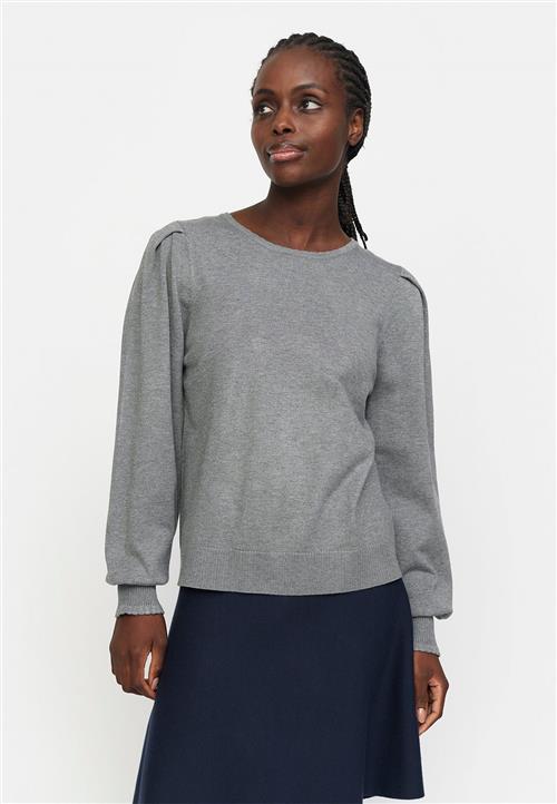 Soft Rebels Sranalia Knit Kvinde Medium Grey Melange Sweaters Str L - hos Magasin