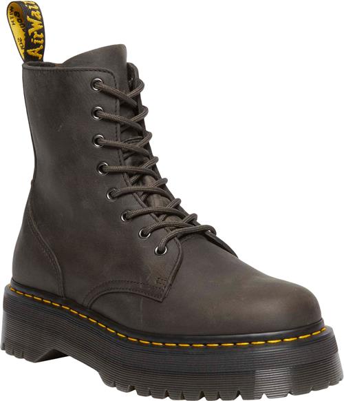 Dr. Martens Jadon Charcoal Grey Burnished Waxy Pull Up Wp Kvinde Charcoal Grey Snørestøvler Str 40 - hos Magasin