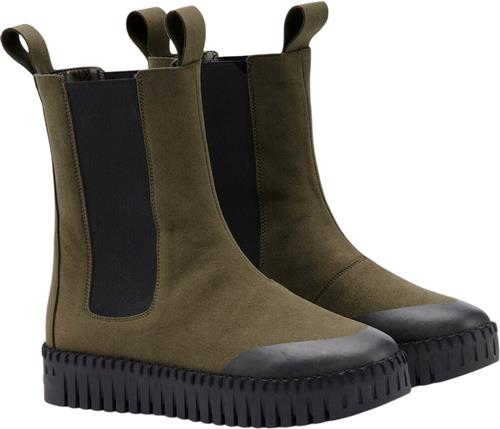 ILSE JACOBSEN Tulip6298 Kvinde Deep Olive Black Chelsea Boots Str 40 - Polyester hos Magasin