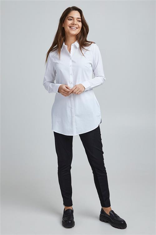 Fransa Frzashirt 6 Shirt Kvinde White Langærmede Skjorter Regular Fit Str M - hos Magasin