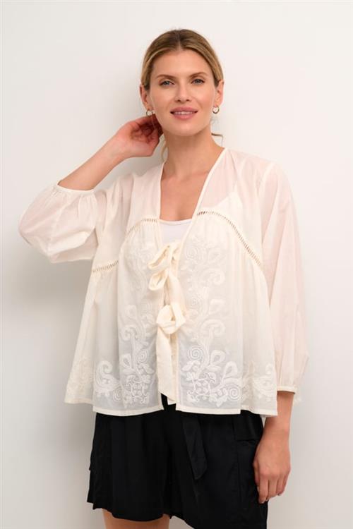 Se Culture Cuemmy Blouse Kvinde Spring Gardenia Langærmede Bluser Str XS - hos Magasin ved Magasin