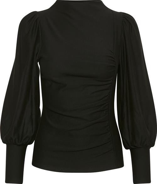 Gestuz Rifagz Puff Blouse Kvinde Black Langærmede Bluser Str L - hos Magasin