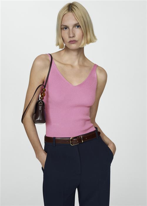 MANGO Knit Strap top Kvinde Lt-pastel Pink Toppe Str XS - hos Magasin