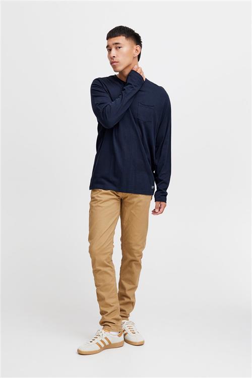 Se Blend Bhnicolai tee l.s. Noos Mand Navy Langærmede T-shirts Str XXXL - hos Magasin ved Magasin