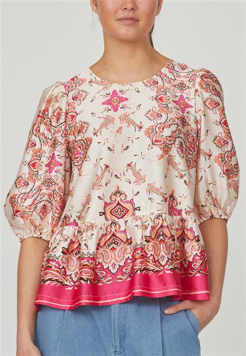 Love&Divine Love11551 Kvinde Pink Paisley Langærmede Bluser Str XS - hos Magasin