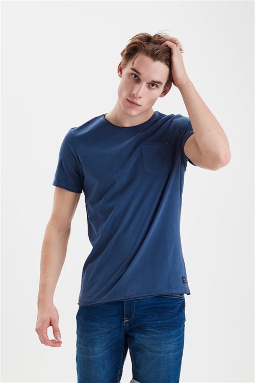 Blend Bhnoel Tee Noos Mand Denim Blue Kortærmede T-shirts Slim Fit Str M - hos Magasin