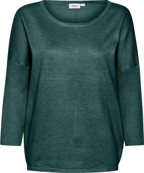 Saint Tropez A2561, Milasz Rneck Pullover Kvinde Sagebrush Green Melange Sweaters Casual Fit Str XS - hos Magasin