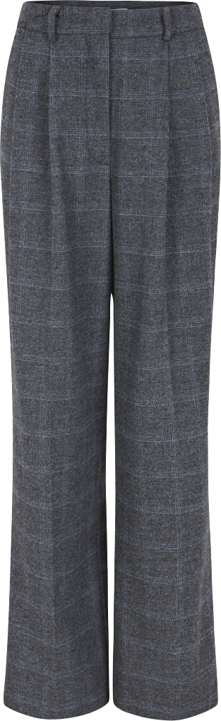 Se Soft Rebels Srannie Pant Kvinde Checked Grey Melange Bukser Str S - Uld hos Magasin ved Magasin