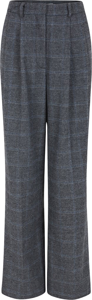 Soft Rebels Srannie Pant Kvinde Checked Grey Melange Bukser Str M - Uld hos Magasin