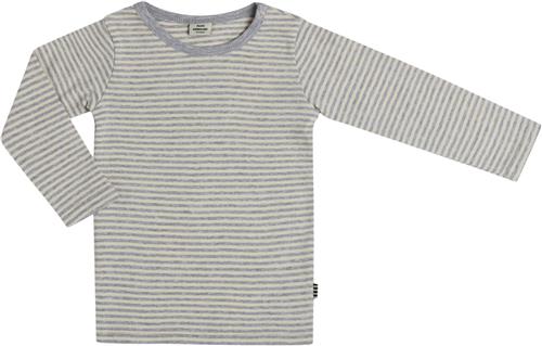 Se Mads Nørgaard - Copenhagen Soft Striped Rib Tobinino Str 104 - Off White / Grey Mel Langærmede T-shirts Bomuld hos Magasin ved Magasin