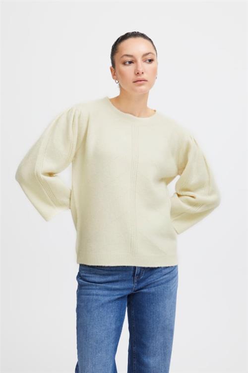 Se ICHI Ihalises MS Kvinde Cloud Dancer Sweaters Str XS - hos Magasin ved Magasin