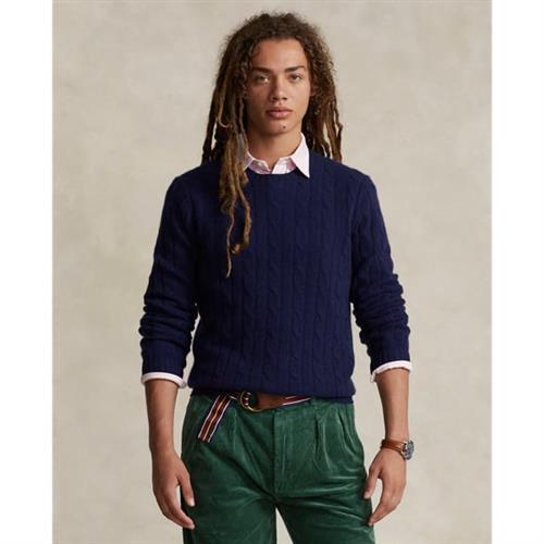 Polo Ralph Lauren 2/12 Cashmere Sfalsl-swt Mand Bright Navy Sweaters Str XL Cashmere - hos Magasin