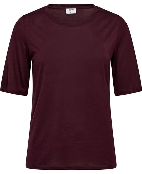 Filippa K Elena Tee Kvinde Burgundy Kortærmede T-shirts Str L - hos Magasin