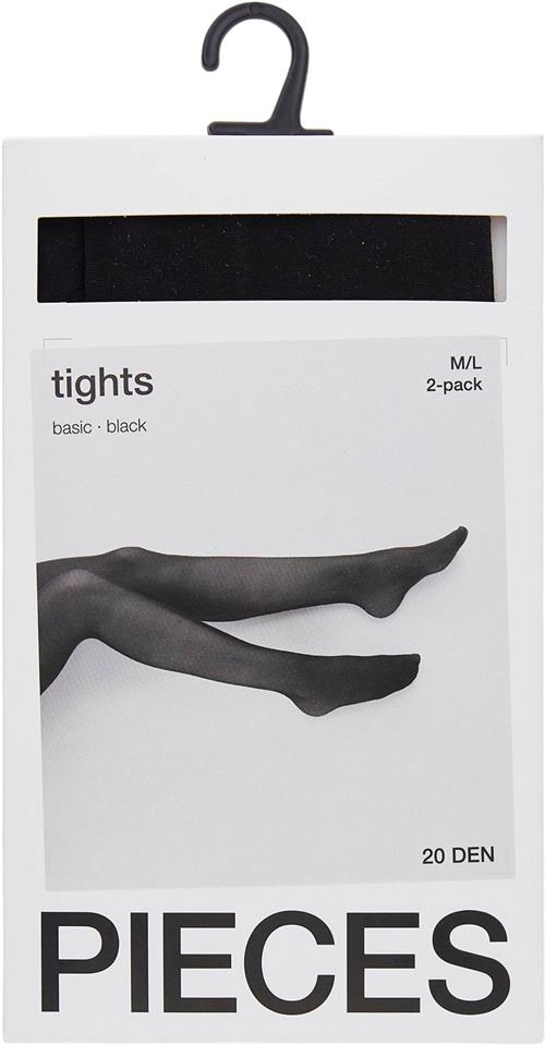 Pieces Pcnew Nikoline 20 DEN 2 Pack Tights Strømpebukser Str L/XL - hos Magasin