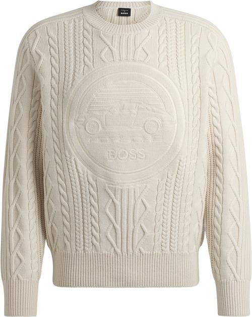 Se BOSS Cdionel_PS Mand Open White Sweaters Str L - hos Magasin ved Magasin