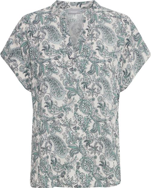 Fransa Fxavery BL 1 Kvinde Moonbeam W. Geranium Aop Kortærmede Bluser Loose Fit Str XS - hos Magasin