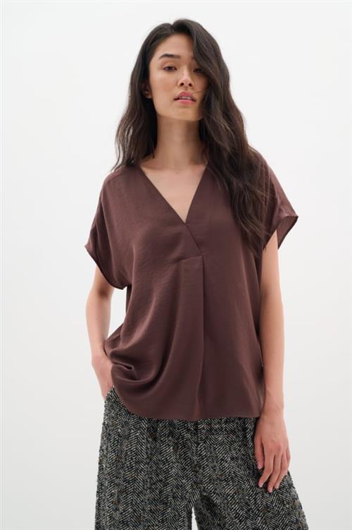 Se InWear Rindaiw Top Kvinde Brown Puce Kortærmede Bluser Loose Fit Str 42 - hos Magasin ved Magasin