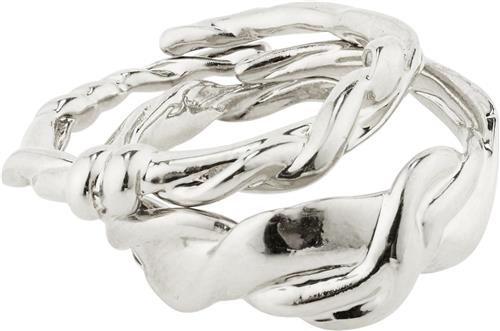 Pilgrim SUN Recycled Ring, 2in-1 set, Silver-plated one size - Ringe hos Magasin