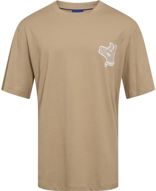 HUGO Nalumero Mand Medium Beige Kortærmede T-shirts Str L - hos Magasin