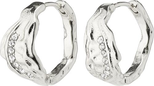 Pilgrim PIA Organic Shape Crystal Hoop Earrings Silverplated One size - Creoler hos Magasin