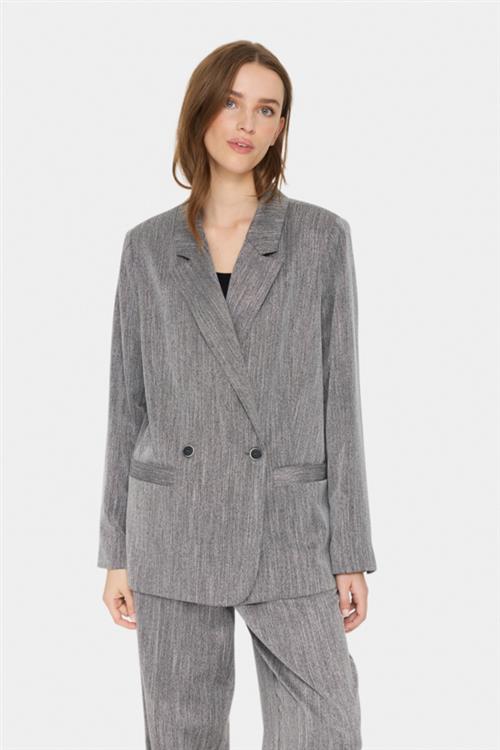 Saint Tropez Glendasz Blazer Kvinde Mist Grey Melange Blazere Regular Fit Str S - hos Magasin