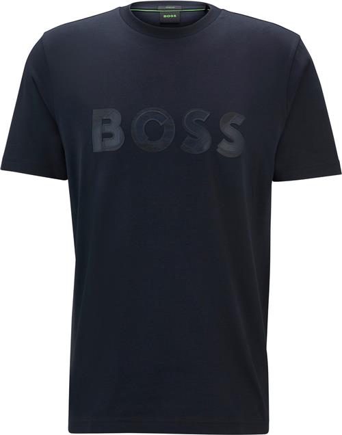 Se BOSS Tee Jagged 1 Mand Navy Kortærmede T-shirts Str L - hos Magasin ved Magasin