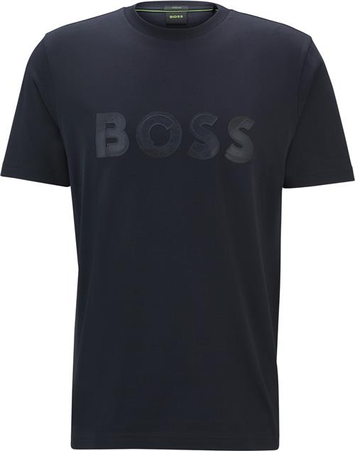 BOSS Tee Jagged 1 Mand Navy Kortærmede T-shirts Str XXL - hos Magasin