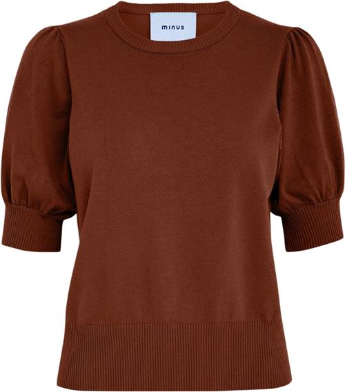 Se Minus Msliva Knit Tee Kvinde Madder Brown Kortærmet Strik Str XS - Viskose hos Magasin ved Magasin