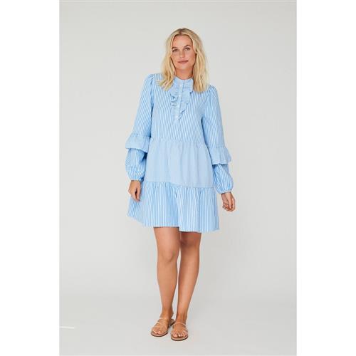 A-VIEW Karin Dress Kvinde Blue/white Stribe Korte Kjoler Str 42 - hos Magasin