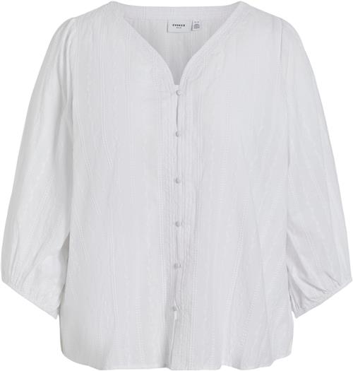 Vila Vimillan Vneck 3/4 Shirt/cur Kvinde Bright White Langærmede Skjorter Str 46 - hos Magasin