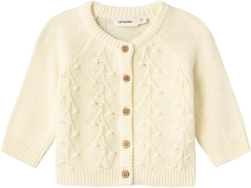 Lil' Atelier Nbfkaja LS Knit Card LIL Str 62 - Lemon Icing Cardigans hos Magasin