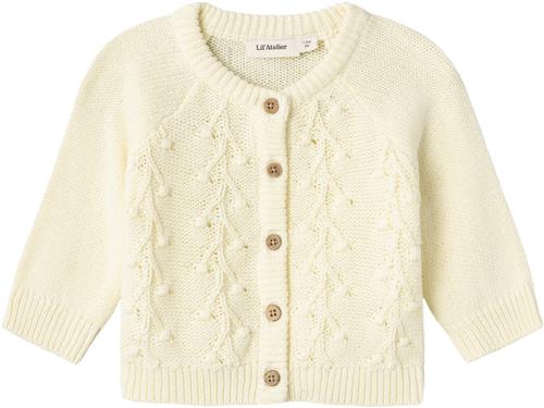 Lil' Atelier Nbfkaja LS Knit Card LIL Str 86 - Lemon Icing Cardigans hos Magasin