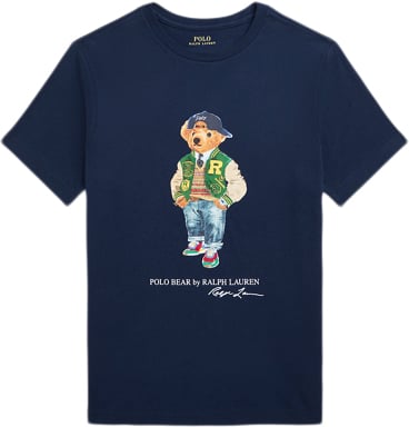 Polo Ralph Lauren 26/1 Jerseyss Cn-kn-tsh Str S - Bear Newport Navy Kortærmede T-shirts hos Magasin