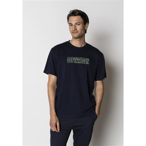 Clean Cut Copenhagen Jonas Organic Tshirt Mand Navy Kortærmede T-shirts Str M - Bomuld hos Magasin