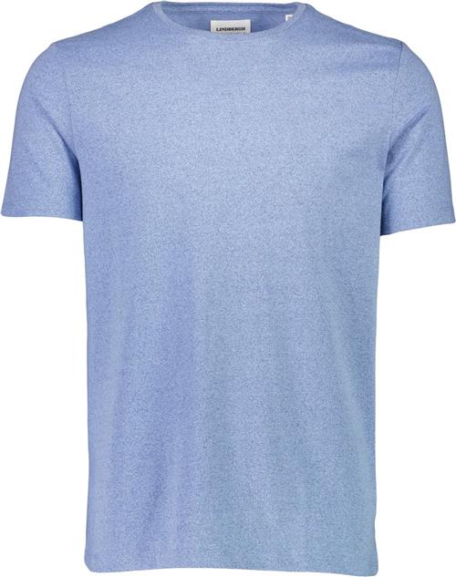 Se Lindbergh Mouliné Oneck tee S/S Mand New Dk Blue Mix Kortærmede T-shirts Relaxed Fit Str L - hos Magasin ved Magasin