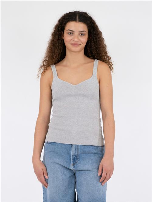 Neo Noir Hanora Knit Top Kvinde Light Grey Melange Tanktoppe Str 42 - hos Magasin