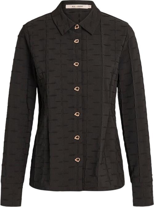 Rue de Femme ¤ Emily Shirt RdF ¤ Kvinde Black Langærmede Skjorter Str S - hos Magasin