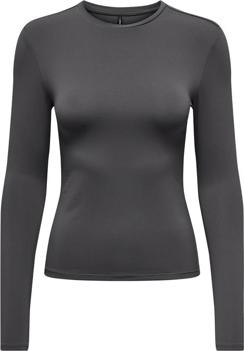 ONLY Onlea L/S TOP Oneck JRS Kvinde Thunderstorm Langærmede T-shirts Regular Fit Str S - hos Magasin