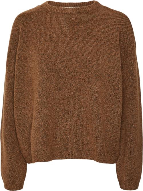 Se Vero Moda Vmgemma LS Oneck Knit VMA Noos Kvinde Bison Sweaters Str L - hos Magasin ved Magasin