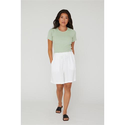 Se A-VIEW Rib Knit Short Sleeve top Kvinde Mint Kortærmet Strik Tight Fit Str M - hos Magasin ved Magasin