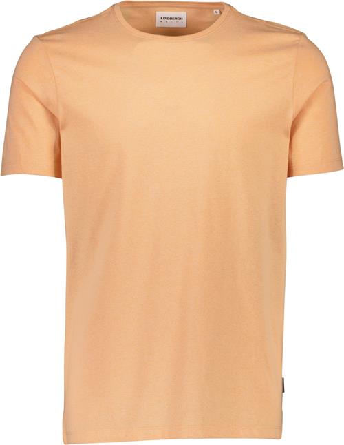 Lindbergh Mouliné Oneck tee S/S Mand Faded Mango Mix Kortærmede T-shirts Relaxed Fit Str S - hos Magasin