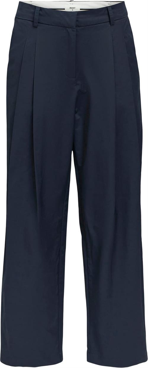 Object Objdina HW Wide Carrot Pants 134 Kvinde Sky Captain Bukser Med Lige Ben Str 34 - hos Magasin