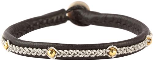 Se BeChristensen Victoria Facet Gold Beads Black S (16-17cm) - Kædearmbånd Med Vedhæng Læder hos Magasin ved Magasin